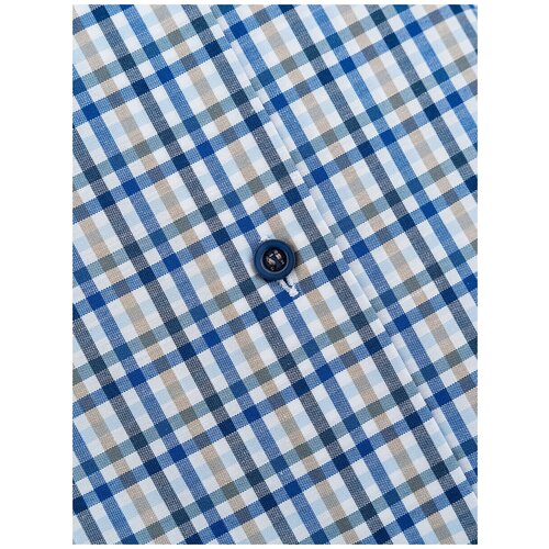 фото Рубашка мужская длинный рукав casino c125/157/031/1p, прямой силуэт / сlassic fit, цвет голубой, рост 174-184, размер ворота 42