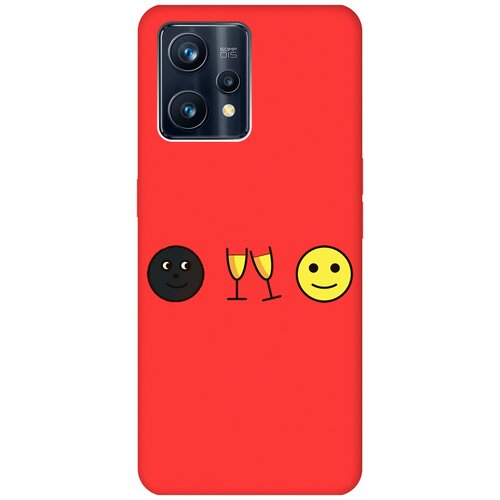 Матовый чехол Cheers! для Realme 9 Pro+ / Рилми 9 Про+ с 3D эффектом красный матовый чехол coffee cardiogram для realme 9 pro рилми 9 про с 3d эффектом красный