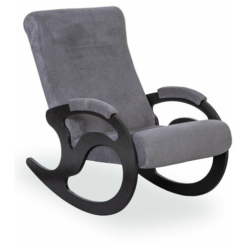 кресло качалка для взрослых Вилла Кресло-качалка для дома ткань велюр цвет графит