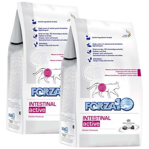 FORZA10 CAT INTESTINAL ACTIVE для взрослых кошек при заболеваниях желудочно-кишечного тракта (1,5 + 1,5 кг)