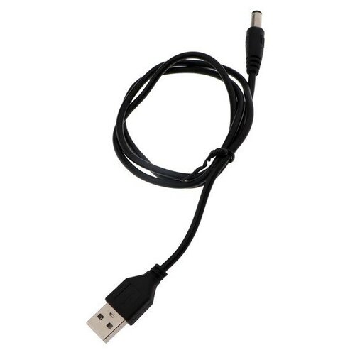 Кабель ТероПром 4487502 универсальный LuazON, разъем 5.5 - USB, 0,8 м, чёрный