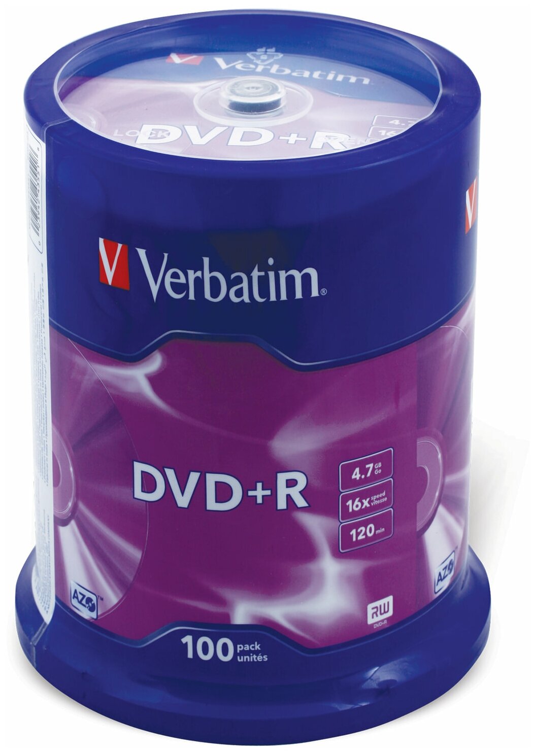 Диски Verbatim DVD+R 4.7Gb 16-х, 100шт (43551)