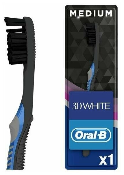Зубная щетка Oral-B 3D White Whitening Black Средней жесткости, 1 шт.