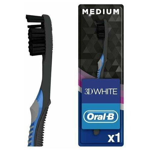 Зубная щетка Oral-B 3D White Whitening Black Средней жесткости, 1 шт.