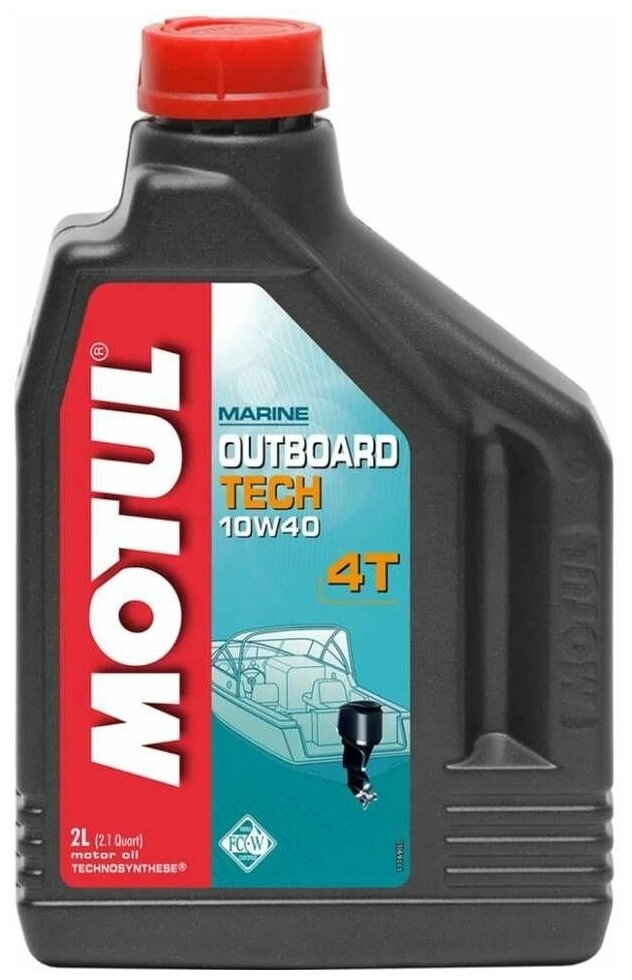 Полусинтетическое моторное масло Motul Outboard Tech 4T 10W40, 2 л