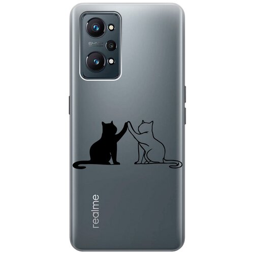 Силиконовый чехол на Realme GT Neo 2, Рилми ГТ Нео 2 с 3D принтом Cats прозрачный матовый soft touch силиконовый чехол на realme gt neo 2 рилми гт нео 2 с 3d принтом cats w черный