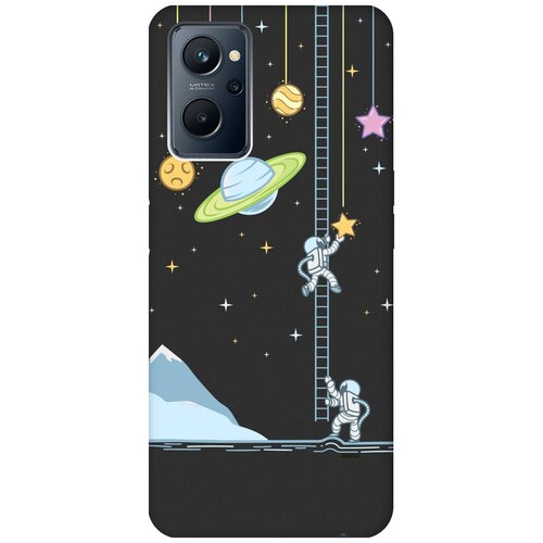 Матовый Soft Touch силиконовый чехол на Realme 9i, Рилми 9и с 3D принтом Ladder into Space черный матовый soft touch силиконовый чехол на realme 9 pro рилми 9 про с 3d принтом ladder into space черный