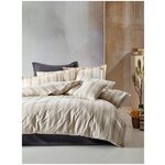 Комплект постельного белья LION, евро сатин с полоской - изображение