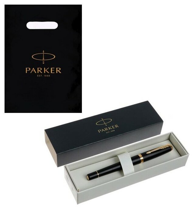 Ручка перьевая Parker Urban Core F309 Muted Black CT F, корпус из нержавеющей стали, синие чернила