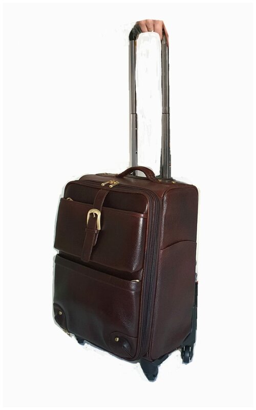 Умный чемодан Black Buffalo Bags, натуральная кожа, жесткое дно, 40 л, красный