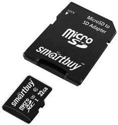 Micro SD Smartbuy 32 Gb Class 10 Advanced U3 UHS-1(с адаптером SD)