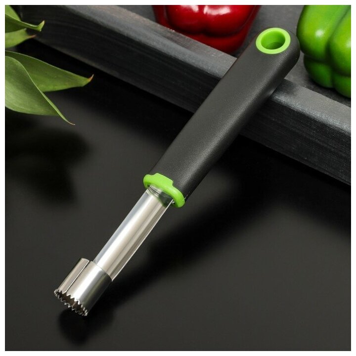 Нож для удаления сердцевины Доляна Lime, 20×2 см, цвет чёрно-зелёныйВ наборе1шт