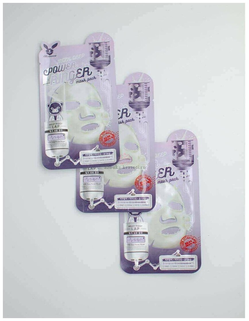 Маска Elizavecca тканевая с молочными протеинами Deep Power Ringer Mask Pack Milk, 23 мл - фото №13