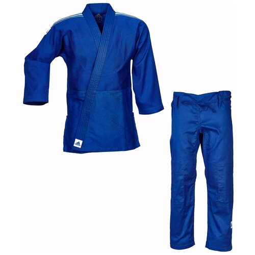 Кимоно для дзюдо adidas без пояса, размер 160, синий