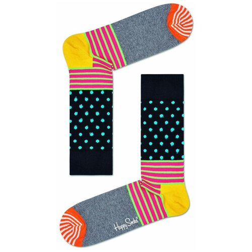 Носки унисекс Stripes And Dots Sock с точками и полосками, мультиколор, 25