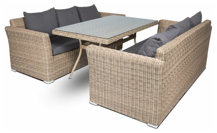 Комплект мебели 4SiS Мокко Дабл MDS3S3C2T-5-SET, цвет соломенный - фотография № 1