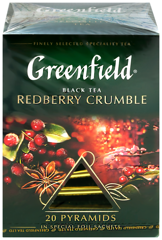 Greenfield чай черный пакетированный в пирамидках Redberry Crumble 1,8г*20п - фотография № 10