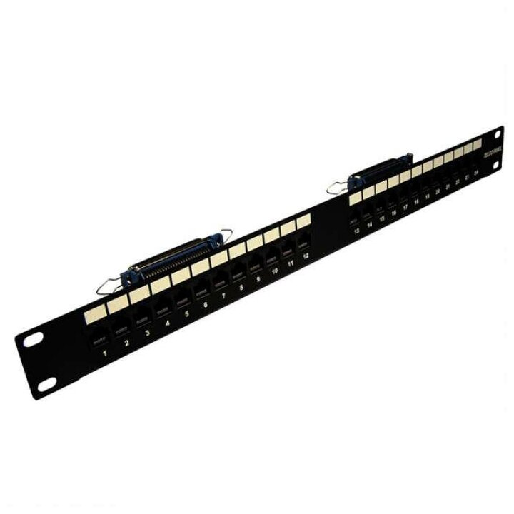 Патч-панель Lanmaster TELCO, 19", 1U, 24 порта RJ-45, контакты 36, 45