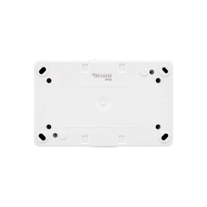 KR-78-0803 KRANZ Блок горизонтальный 2 розетки (керамика) INDUSTRIAL IP54 с заземлением, о/у, белый - фото №11