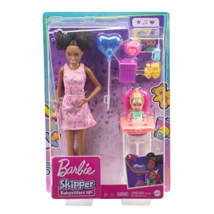 Набор игровой Barbie Скиппер Няня с малышом Кормление 4 GRP41