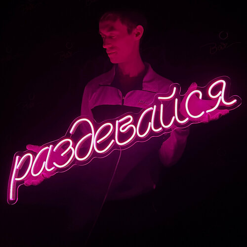 Изображение товара Неоновый светильник, неоновая светодиодная вывеска на стену, настенная надпись "Раздевайся", 93 х 24 см.