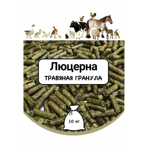 10 кг Люцерна - травяная гранула - 100% натуральный ЭКО продукт для с/х птицы и животных