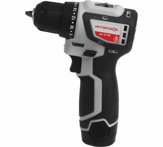 Бесщеточная аккумуляторная дрель-шуруповерт Интерскол ДА-10/12В 36 комбимакс, Li-ion, кейс, 2 аккумулятора 2А*ч, 4 насадки, арт. 687.2.2.79