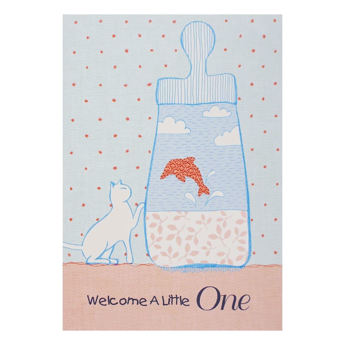 Поздравительная открытка айрис с конвертом "С рождением ребенка" на английском языке, 12х17 см, 1 шт (MWA05)