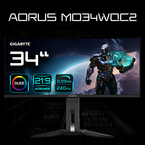 34 Монитор Gigabyte MO34WQC2-EK OLED 3440x1440 240 Гц 115990₽