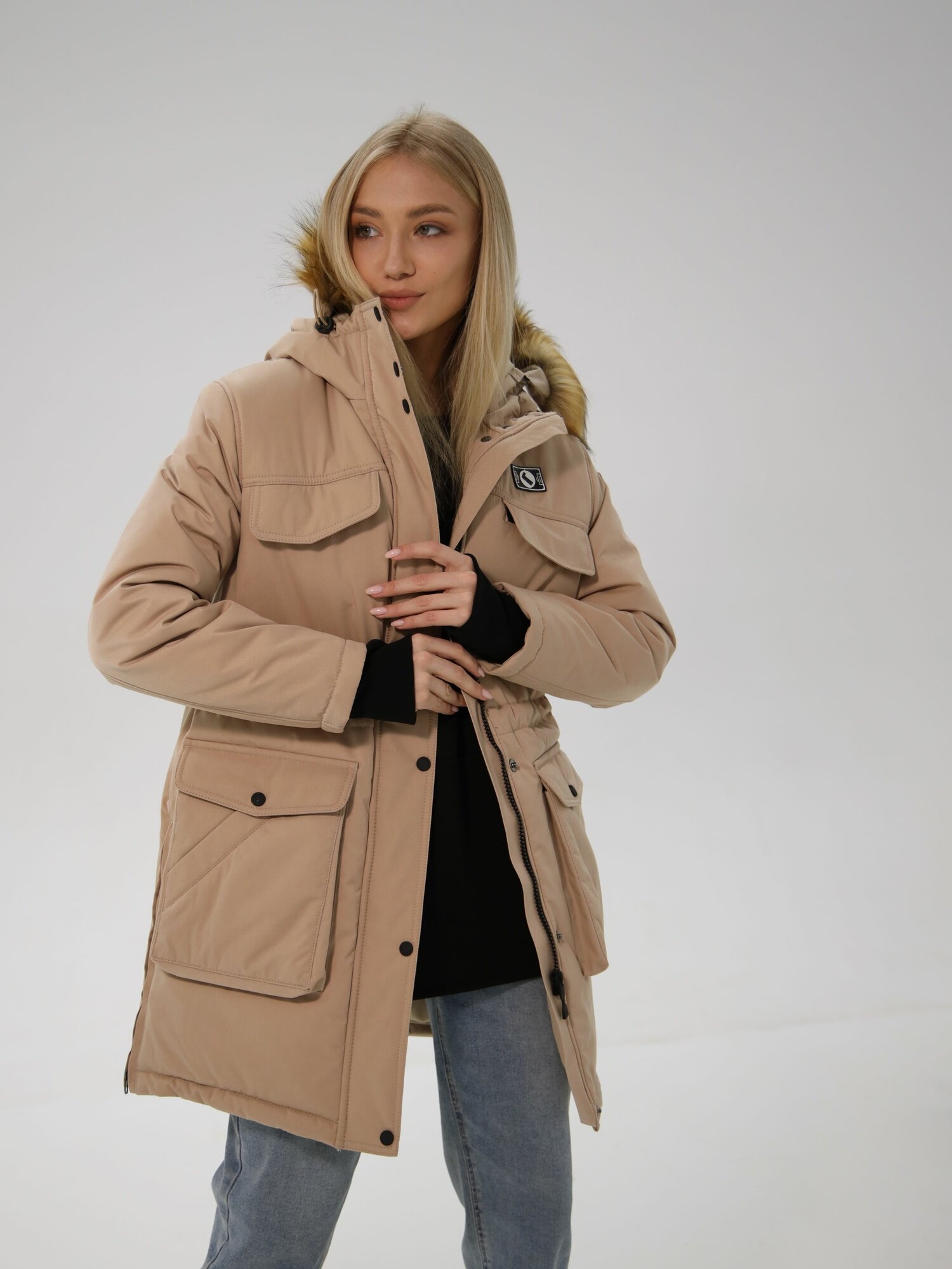 Куртка Город Горький Базовая коллекция, размер 48, бежевый — фото 1