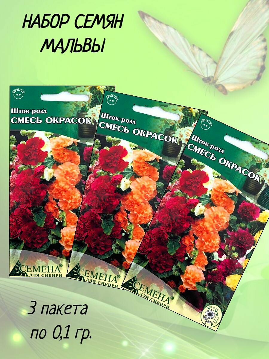 Семена цветов многолетних Шток-роза Мальва