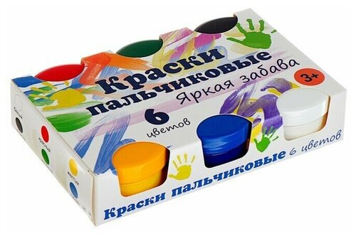Краски пальчиковые, набор 6 цветов х 60 мл, «Спектр», 360 мл, «Яркая забава» (от 3-х лет) Спектр Россия