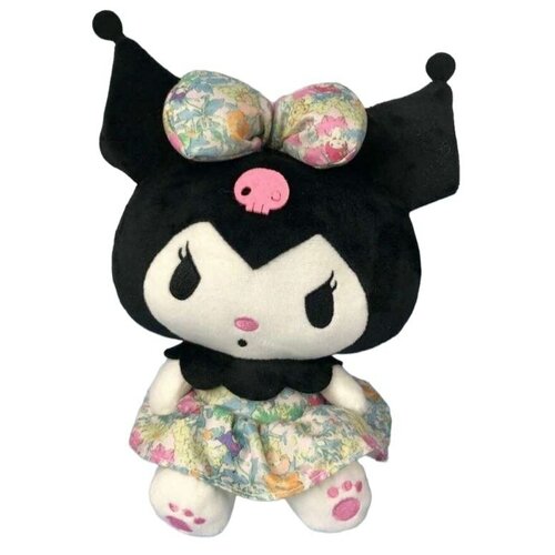 Мягкая игрушка Куроми из аниме в пестром платьице 30 см милые носки sanrio kuromi в стиле аниме моя мелодия милые летние тонкие удобные носки для студентов игрушки для девочек