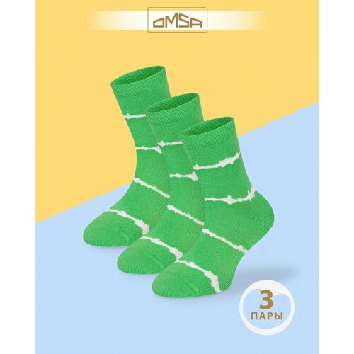 Носки OMSA KIDS 3 пары, размер 19/22, зеленый носки aviva 3 пары размер 19 22 зеленый бежевый