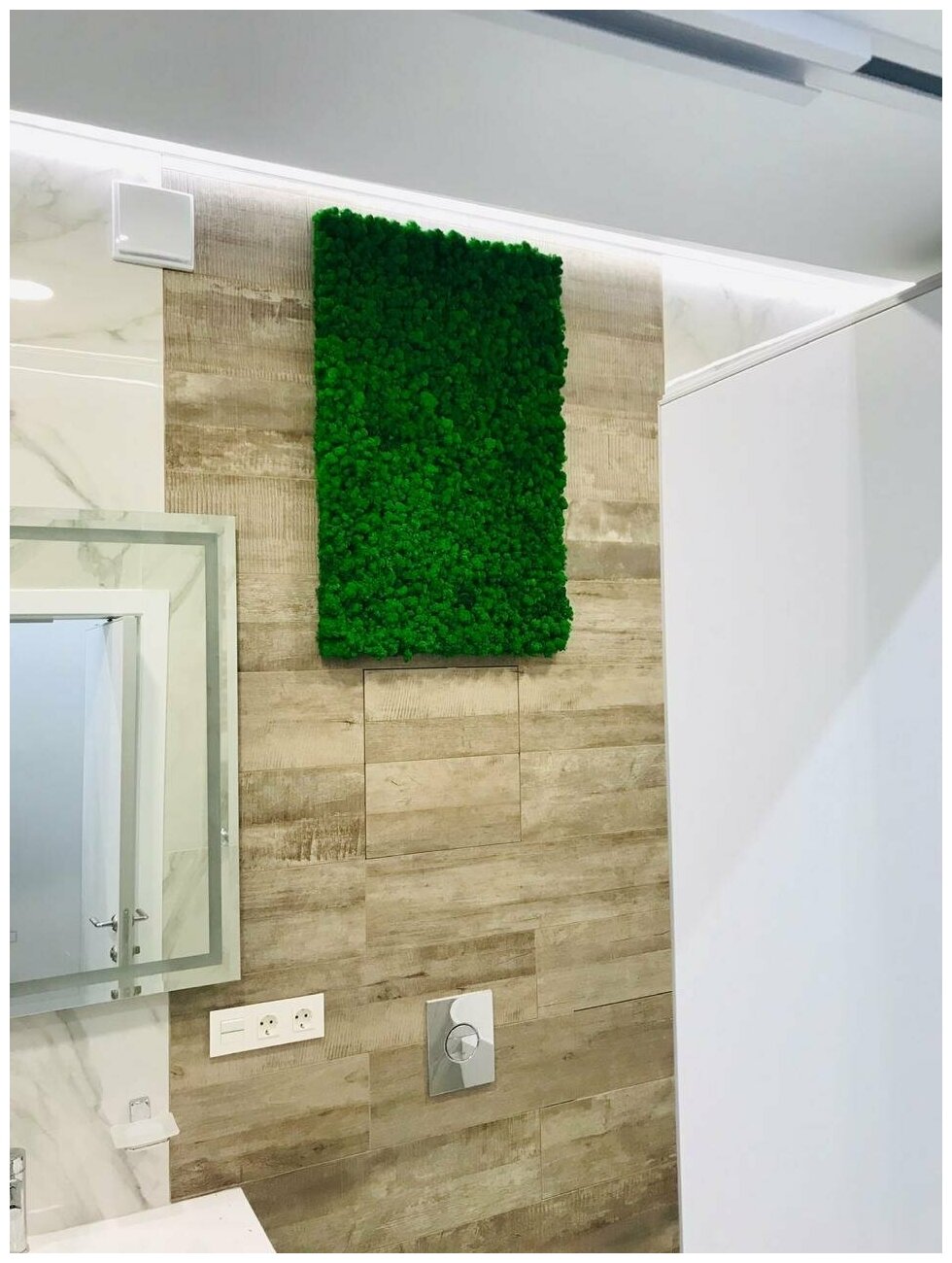 Фитопанель 50*70см из стабилизированного мха ягеля зеленый мох для дизайна интерьера/озеленение, декор для дома - фотография № 2