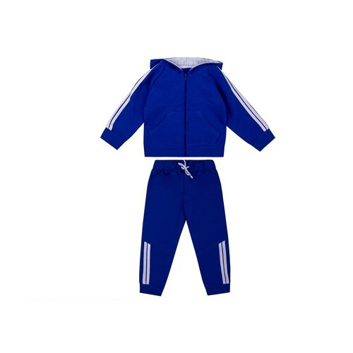 Костюм спортивный : куртка и брюки , синий, футер с добавление лайкры, размер 134, на 7 лет