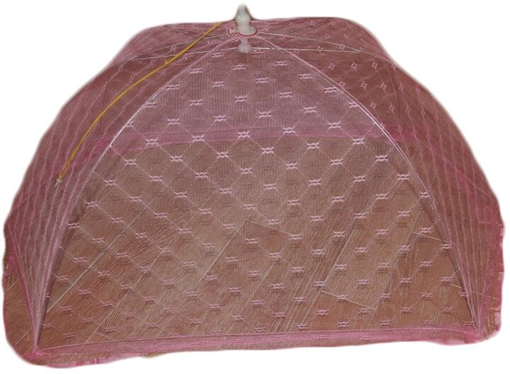 Сетка-зонтик противомоскитная от насекомых раскладная 110х60х47 Розовая - фотография № 1