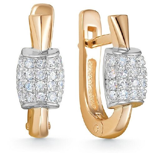 Серьги Белый Бриллиант, красное золото, 585 проба, бриллиант, золотой, красный