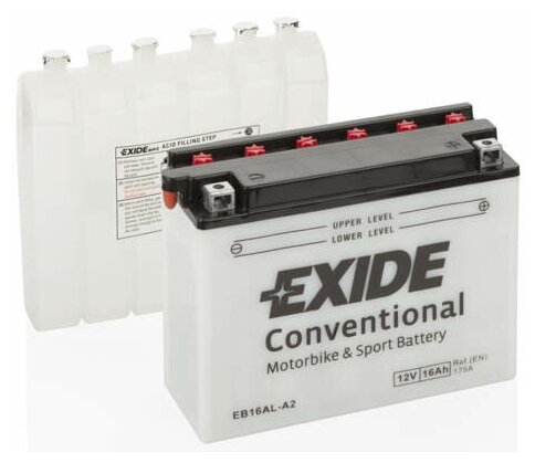 EXIDE EB16ALA2 EXIDE YB16AL-A2_аккумулятор! евро 16Ah 175A 205/70/165 moto сухозар. с упаков. электролита\ 1шт