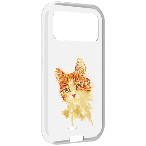 Чехол MyPads рыжий кот для Oukitel F150 H2022 задняя-панель-накладка-бампер чехол mypads крутой кот для oukitel f150 h2022 задняя панель накладка бампер