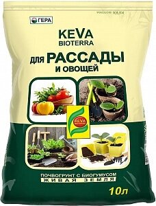 БИОпочвогрунт "Гера" для рассады и овощей Keva Bioterra 10л