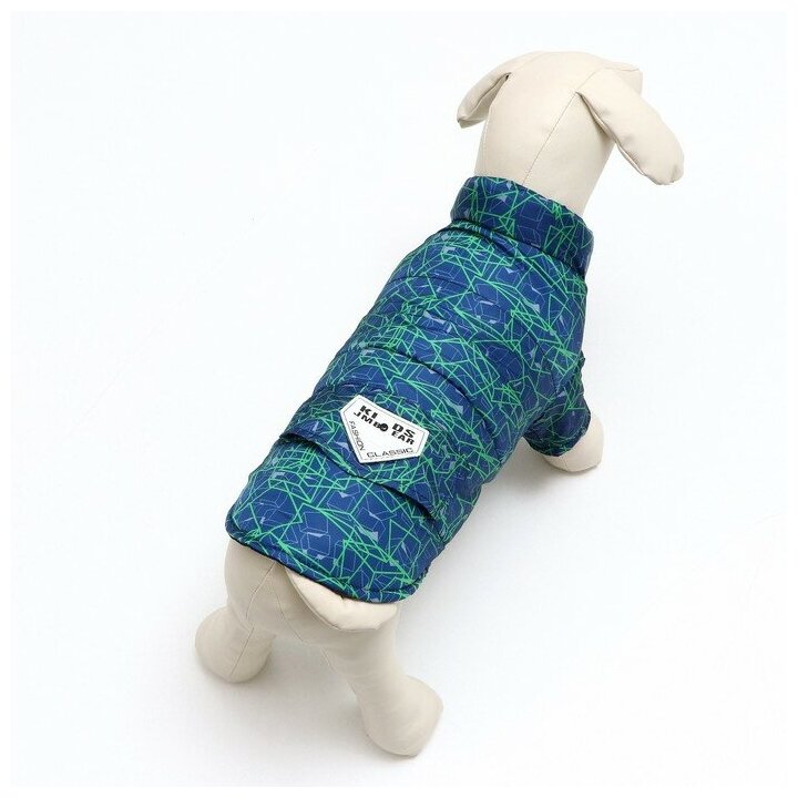 Куртка для собак "Матрица", размер 8, сине-зелёная (ДС 23, ОШ 26, ОГ 32 см) - фотография № 3