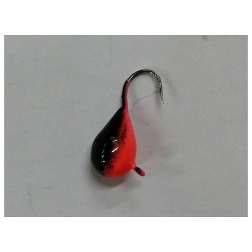Мормышка Капля с ухом цвет: Красно-Черный 4мм 1гр 10шт мормышка вольфрамовая каблучок с фосфорной головкой отверстие цвет никель черный 4мм 1гр 10шт