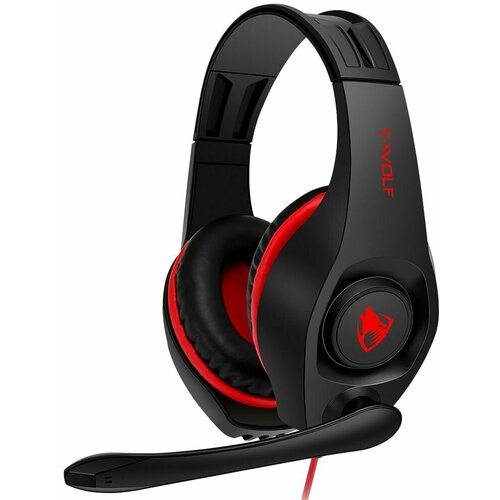 Наушники игровые проводные T-WOLF с эффектом объемного стереозвучания цвет черный 107100₽