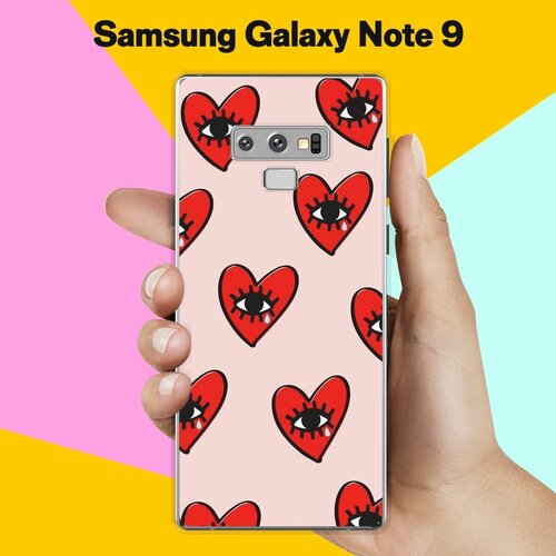 Силиконовый чехол на Samsung Galaxy Note 9 Сердца / для Самсунг Галакси Ноут 9 силиконовый чехол на samsung galaxy note 9 елка мопс для самсунг галакси ноут 9