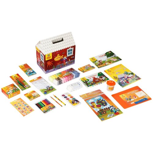 Набор для творчества Мульти Пульти в подарочной коробке, 19 предметов, с наклейками (НТ_54088) набор для рисования и творчества 46 предметов