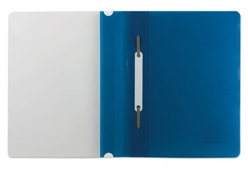 Скоросшиватель пластиковый Brauberg А5, 130-180 мкм, синий (224801)