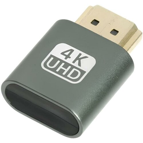 Эмулятор монитора (виртуальный дисплей) для майнинга HDMI 4K UHD GSMIN EM01 для видеокарты (Серый)
