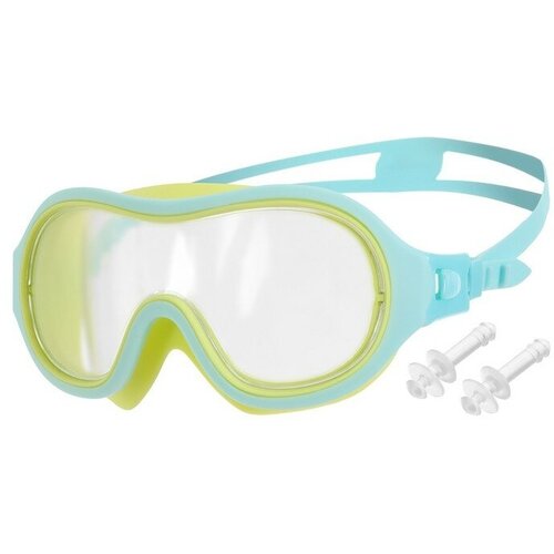 Маска для плавания детская ONLYTOP, беруши, цвет голубой/жёлтый маска для плавания детская
