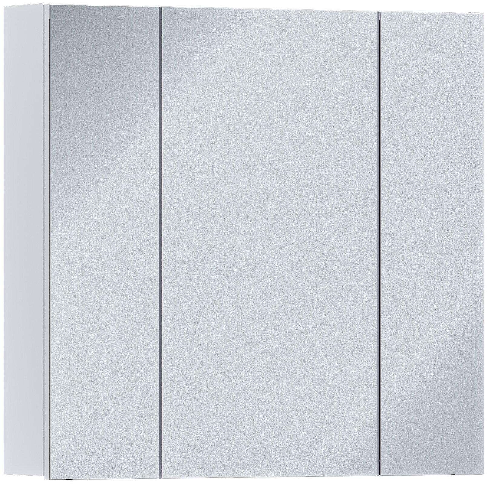 Трехдверный навесной шкаф столплит Люкс СБ-3153 с зеркалом, для ванной комнаты, ЛДСП Белый, 80х75,6х15,9 см
